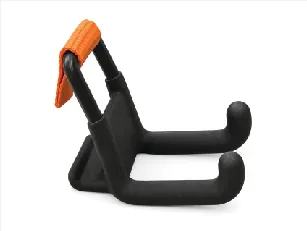 Foot-stabilizing hook with orange kick plate