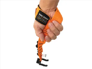 Padded wrist loop worn on a hand